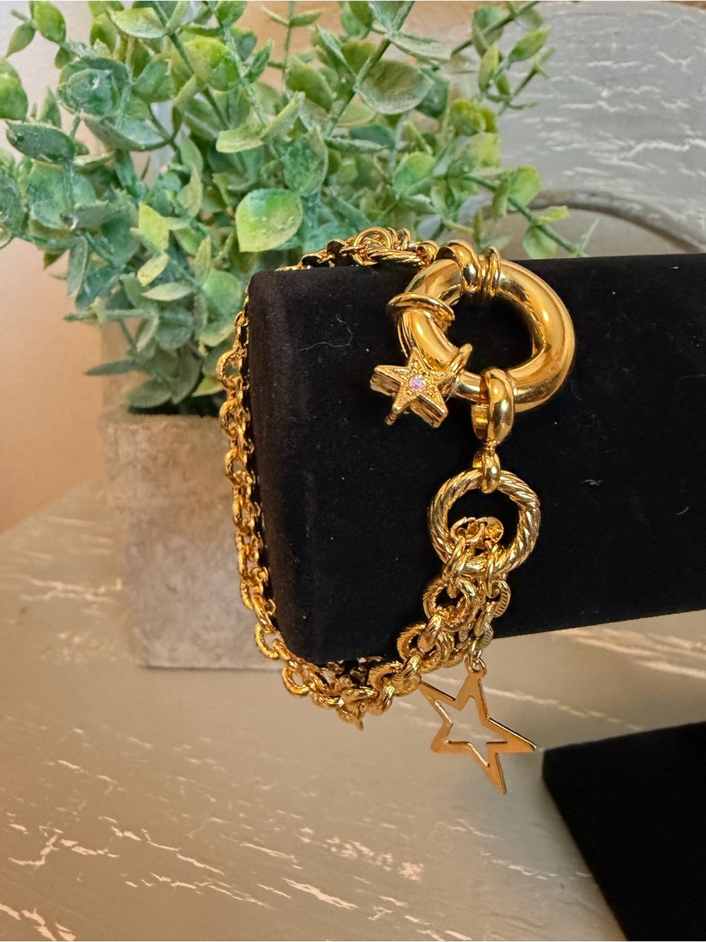 Kirks Folly Gold Star Charm Toggle Bracelet